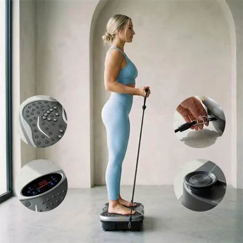 Vista 4 de Plataforma Vibratoria con Altavoz, Bandas de Resistencia y Mando a Distancia Vivflow InnovaGoods