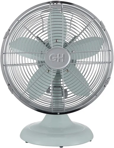 Vista 2 de Good Housekeeping 92604 Ventilador de escritorio de mesa de oficina de metal completo de 30,5 cm retro con oscilación amplia, 3 ajustes de velocidad