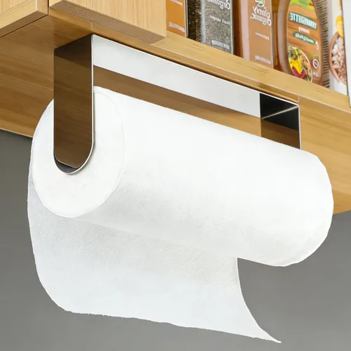 Vista 10 de YIGII Toallero de papel para garaje con estante, soporte para rollo de toallas de papel 2 en 1 montado en la pared, estante adhesivo de acero