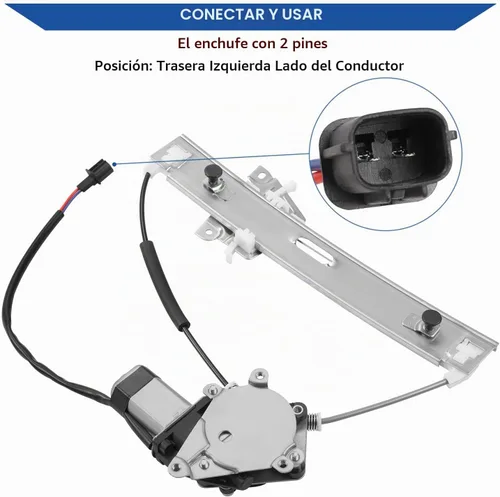 Vista 3 de Obaee 751-712 Regulador de ventanilla eléctrica trasera izquierda del lado del conductor con motor compatible con Ford Escape 2008-2012, Mercury