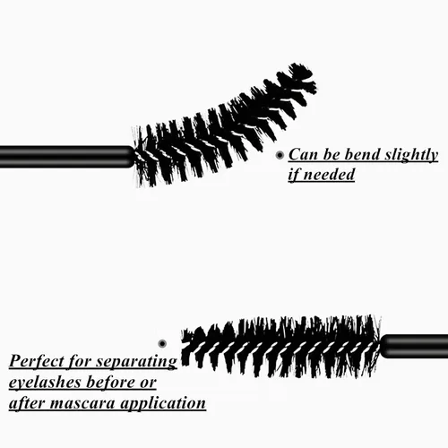 Vista 3 de BTYMS 100 piezas desechables de pestañas carretes aplicador de rímel aplicador de pestañas varita pestañas cepillo cejas carrete para extensión Negro