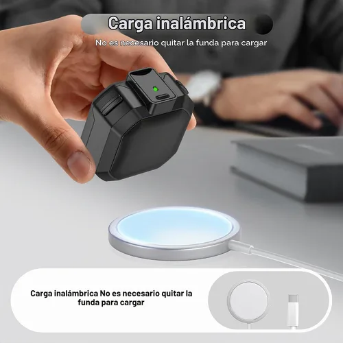Vista 6 de RFUNGUANGO para Samsung Galaxy Buds 2 Pro/Buds Pro/Buds Live/Buds 2 Case Cover/Galaxy Buds FE (2023), funda militar de fibra de carbono