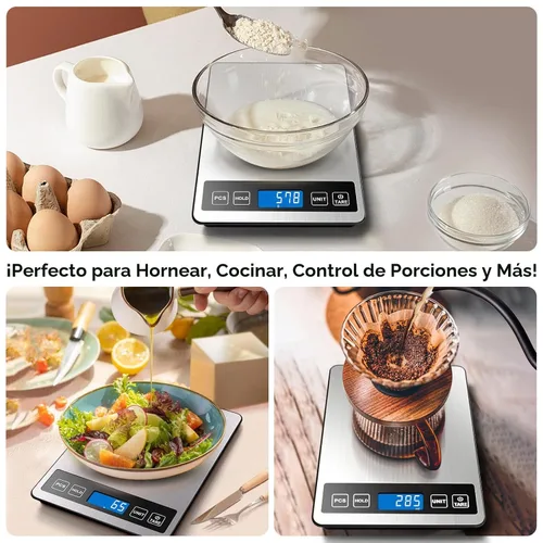 Vista 2 de Fuzion Báscula de alimentos, báscula digital de cocina de 22 lb/0.1 oz, 7
