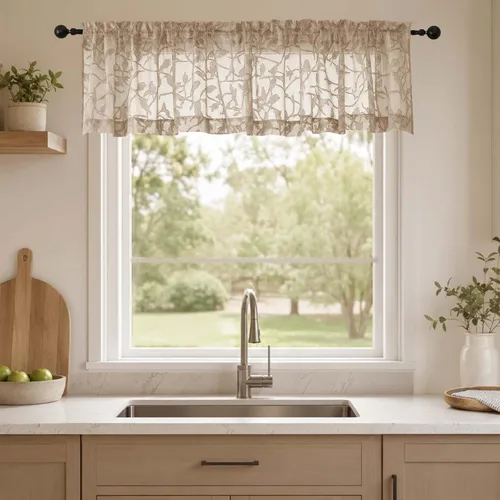Vista 31 de OVZME Anji Clip Voile Sheer Tiers RD 2X30X36 Negro