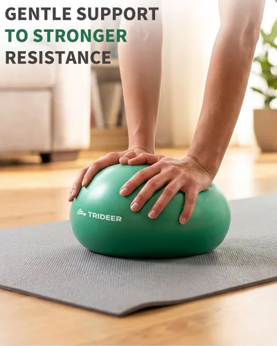 Vista 5 de Trideer Pelota de ejercicio para rehabilitación con guía, pelota de pilates Verde (con paja de inflado)