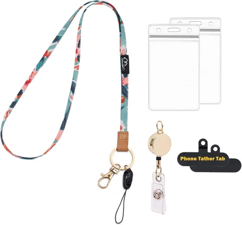 Vista 11 de WK IEASON Correa para el cuello con cordón, llavero para identificación, llavero, tarjeta, teléfono, cámara, soporte para bolígrafos