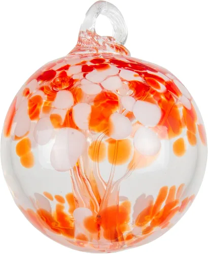 Vista 16 de Dale Tiffany Vidrio soplado a mano, 3 pulgadas de diámetro, color aguamarina, Colección Árbol de la Vida, Globo de Bruja Colgante para Jardín