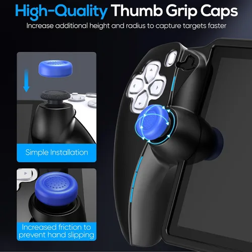 Vista 6 de FYOUNG Protective Case for Playstation Portal, Silicone Soft Grip Cover Case Protector with Full Protection and Non-Slip Thumb Grips Accessories Kit