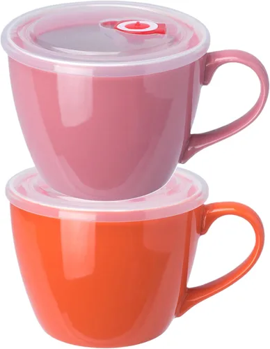 Vista 8 de Tazón de porcelana negra de 30 onzas con tapa y asa para sopa, ensalada, cereales y fideos instantáneos, taza de sopa con mango de preservación