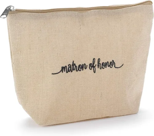 Vista 8 de Hortense B. Hewitt Accesorios de boda forrado yute natural bolsa de cosméticos, 10 x 7 pulgadas, suya
