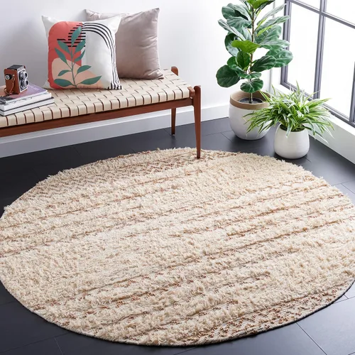 Vista 16 de SAFAVIEH Natura Collection Alfombra de pasillo, 2 pies 3 pulgadas x 6 pies, marfil y marrón, lana hecha a mano, ideal para zonas de alto tráfico