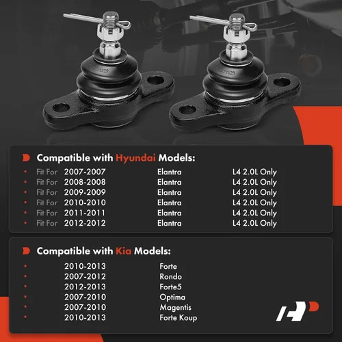 Vista 2 de A-Premium 2 x Junta Esférica Inferior Delantera, Compatible con Hyundai Elantra 2007-2012, Kia Optima 2007-2010, Forte 2010-2013, Forte Koup