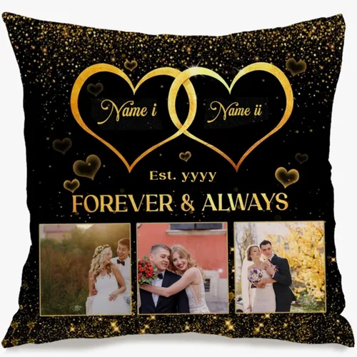 Vista 15 de Pillow Case Featuring one Photo and Custom Message Giving Your Space Unique Style and Presenting a Warm Gift Option 1 Photo&text