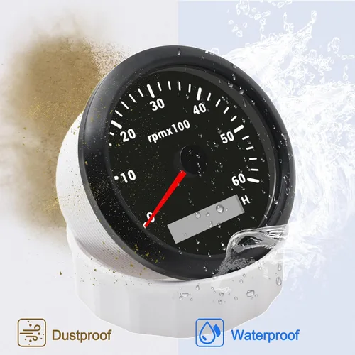 Vista 2 de Tacómetro de 85 mm RPM Medidor de tacómetro de 6000 RPM Tacómetros de reemplazo automotriz 0-6000 RPM Tacometro Medidor LED para automóvil Auto
