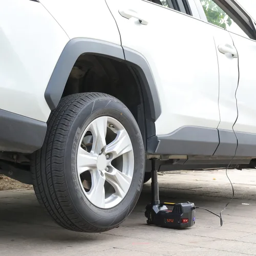 Vista 5 de Trihelper - Gato eléctrico para auto de 5 toneladas 12V, gato hidráulico con soporte para auto, gato de elevación con bomba de neumáticos integrada