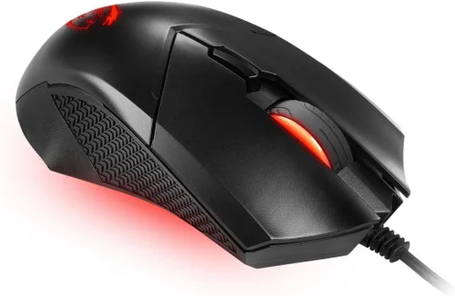 Vista 8 de MSI Clutch GM08 - Mouse para juegos, 4200 DPI, sensor óptico, 3 pesos ajustables, iluminación LED roja, diseño simétrico, color negro