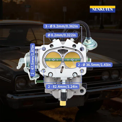 Vista 3 de NENKUTEN Carburador de 2 Barriles para Modelos de Dodge Truck Plymouth 273-318 4.5L 5.2L Motores V8 1966-1973 BBD Obturador Manual de 2BBL con Juntas