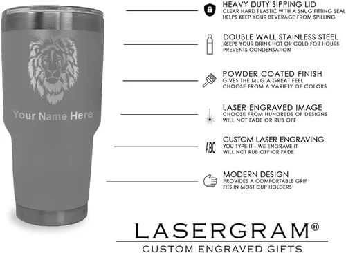 Vista 59 de LaserGram Vaso aislado al vacío de 20 onzas, notas musicales, grabado personalizado incluido (negro)