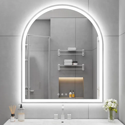 Vista 13 de Espejo de baño con iluminación LED arqueada de 24 x 30 pulgadas con luces