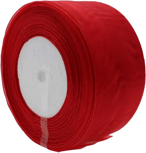 Vista 21 de Cinta de organza de 1 pulgada, 50 yardas, cinta transparente brillante para envolver regalos, decoración y manualidades (1 pulgada, 625039 negro)