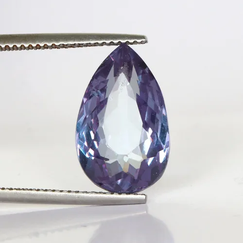 Vista 2 de REAL-GEMS 6. Piedra preciosa suelta con corte de pera de alejandrita que cambia de color para anillo, Gema, alejandrita
