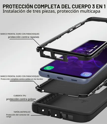 Vista 2 de Funda protectora a prueba de golpes para Samsung Galaxy S9 Plus, 6.2 pulgadas (negro)