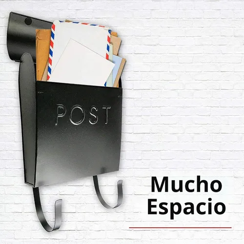 Vista 5 de NACH. Buzón de correo con soporte para periódico., MB-44765 Negro