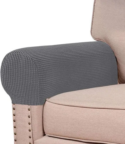 Vista 21 de Turquoize Fundas elásticas para reposabrazos para sillas y sofás, fundas para reposabrazos de sofá de elastano y jacquard, protector de muebles