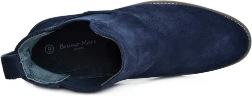 Vista 6 de Bruno Marc - Botines tipo Chelsea de gamuza y piel para hombre