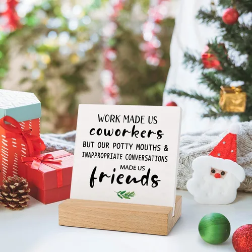 Vista 5 de Regalos de despedida para compañeros de trabajo, letrero de decoración de oficina como regalo para compañero de trabajo, regalos de despedida