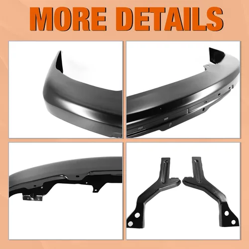 Vista 4 de CarPartsDepot Barra frontal para parachoques delantero, color negro, con soporte, compatible con Chevrolet Colorado y GMC Canyon 2004-2012 y Isuzu