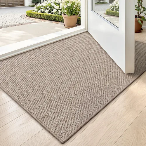 Vista 23 de LUMI Tapete ultradelgado para puerta de interior de 17 x 30 pulgadas, tapete de entrada antideslizante, tapete de perfil bajo, tapete de diseño
