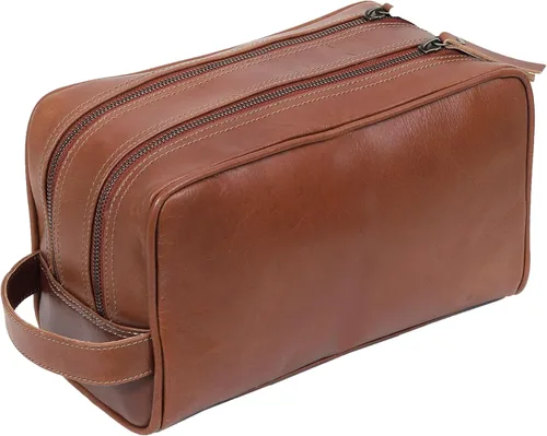 Vista 12 de VC VINTAGE COUTURE Neceser de cuero para hombre, extra grande, neceser de cuero para hombre, para viajes, kit de cuero real para hombre, bolsa