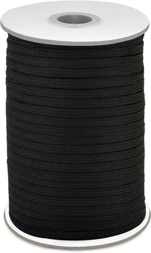 Vista 11 de Coopay Bandas elásticas planas de 100 yardas de largo, 1/2 pulgada de ancho, cuerda elástica plana para coser proyectos de bricolaje, artes y Negro