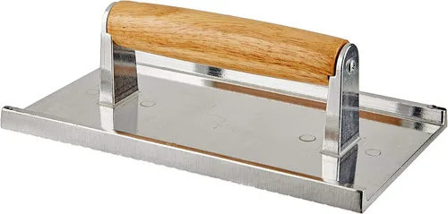 Vista 2 de Winco Peso de carne de hierro fundido, 4.25 x 8.25 pulgadas, negro, bronceado, mediano