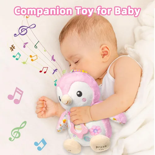 Vista 6 de Juguetes para bebés 0-6 meses, animal de peluche musical con sonajeros y papel crujiente, anillo colgante para juego sensorial, juguetes para tiempo