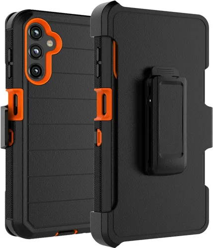 Vista 9 de Funda para teléfono Galaxy A14 5G, para Samsung A14 5G con clip para cinturón con [protector de pantalla incorporado] protector de pie resistente a