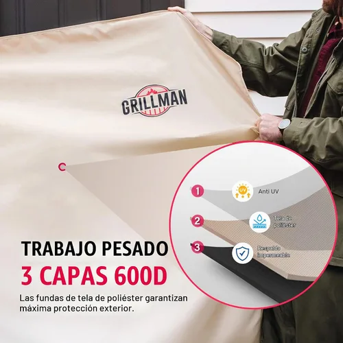 Vista 4 de Grillman - Cubierta impermeable para parrilla de barbacoa para parrillas al