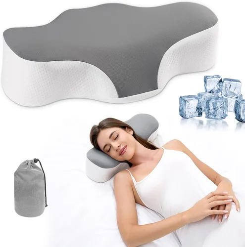 Vista 10 de Bespilow Almohada de viaje para dormir, almohada de soporte cervical para el cuello para aliviar el dolor de cuello, almohada de espuma
