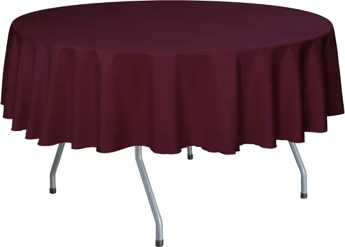 Vista 40 de Ultimate Textile Mantel redondo de lino de poliéster de 60 pulgadas, se adapta a mesas de menos de 60 pulgadas de diámetro, naranja neón