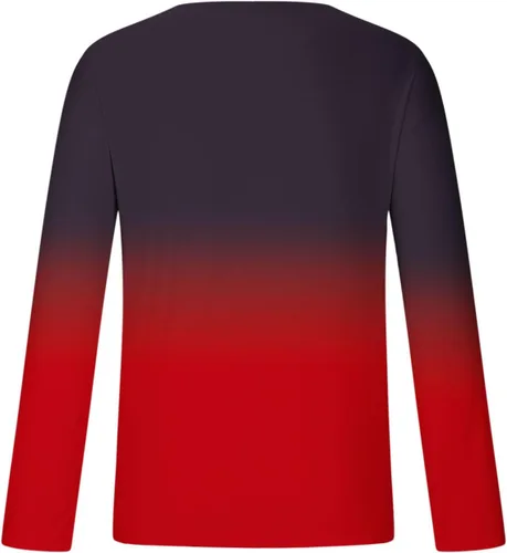 Vista 4 de Muscularfit Camisas de manga larga para hombre, estilo casual, color degradado, sueltas, con gráficos, para otoño, sudaderas atléticas