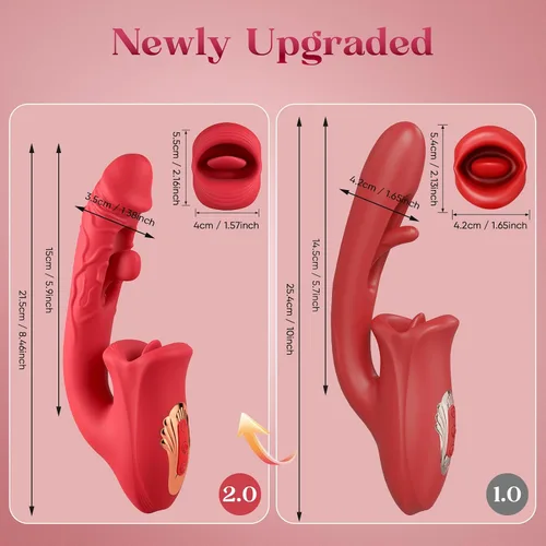 Vista 5 de Vibrador para adultos, juguetes sexuales para mujeres, juguete sexual de rosa-lengua, consolador, vibrador de punto G con 10 lamidas, succión