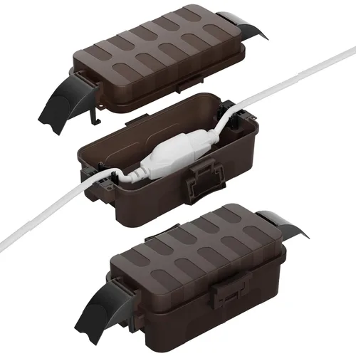 Vista 28 de IP55 Pequeña caja eléctrica al aire libre impermeable, para regleta Inner 5.9 x 3.2 x 1.8inch, Extension Cord Cover with Detachable Awning Covers