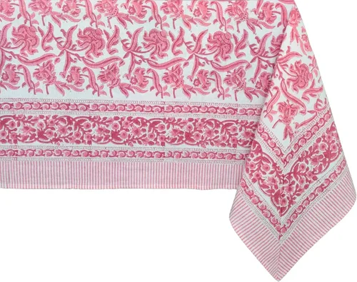 Vista 32 de ATOSII Mantel 100% algodón, Amara, floral, hecho a mano, rectangular, de lino, para cocina, comedor, fiestas, bodas, exteriores, picnics, Pascua