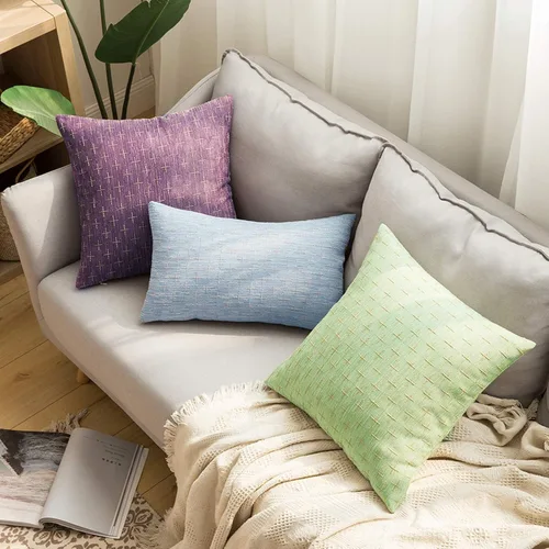 Vista 201 de MIULEE - Juego de 2 fundas de almohada decorativas de lino de arpillera navideñas, modernas, estilo campestre, rústicas, tejidas, con textura