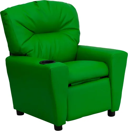 Vista 20 de Flash Furniture Chandler LeatherSoft - Silla reclinable para niños con portavasos y reclinable de seguridad, silla reclinable contemporánea