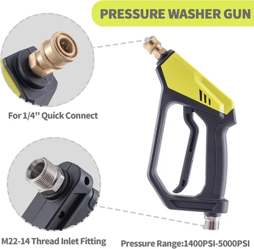 Vista 3 de Kit de cañón de espuma REALYOU con pistola de lavadora a presión, pistola de espuma para lavar autos, 5 puntas de boquilla de lavadora a presión