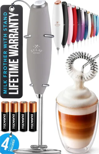 Vista 46 de Zulay Kitchen Potente varita espumadora de leche con 2 baterías Duracell – Mezclador de bebidas portátil ultrarrápido – Máquina de espuma eléctrica