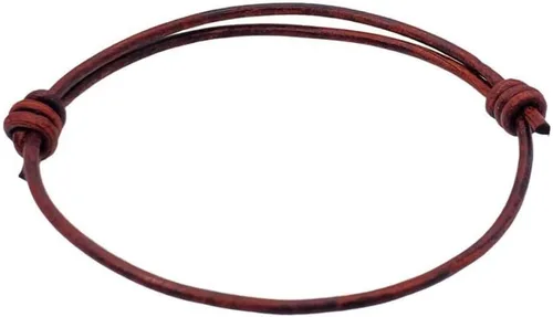 Vista 2 de Pulsera de cuero genuino para hombre de 0.059 in – Brazalete ajustable hecho a mano, pulsera de cuero minimalista para hombre, accesorios simples