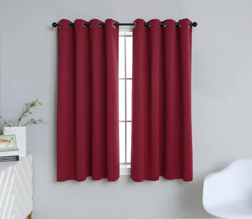Vista 38 de INLINAS Cortinas opacas para dormitorio, aislamiento térmico, reducción de ruido, juego de 2 paneles de ahorro de energía, beige, 42 pulgadas